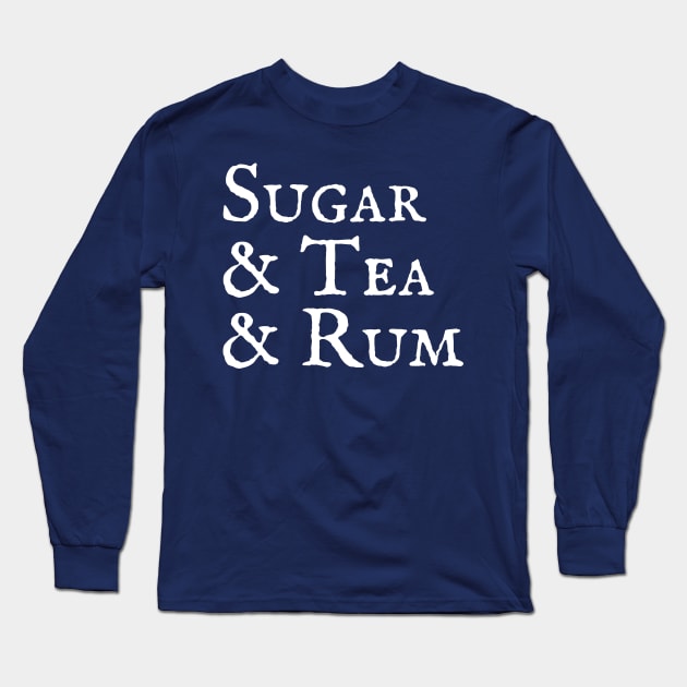 Wellerman Sea Shanty Sugar Tea Rum Ship Anchor Nautical Maritime Fishing Whaling Song Long Sleeve T-Shirt by MalibuSun